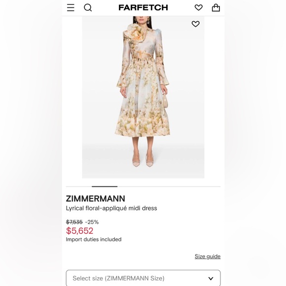 ZIMMERMANN Lyrical Floral Appliqué Dress - Picture 10 of 16
